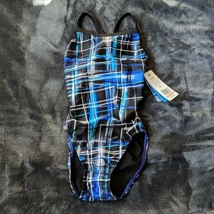 Speedo Powerflex Eco Flyback Swimsuit sz 28 small